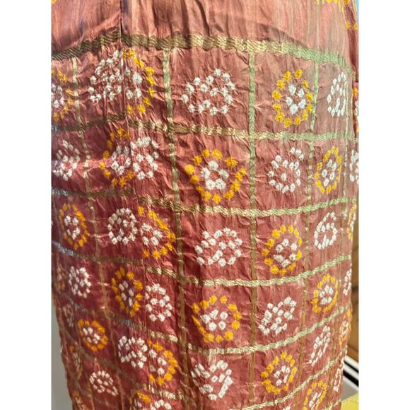VINTAGE Handmade Indian Sari Style 100% Silk Skirt - Picture 9 of 10
